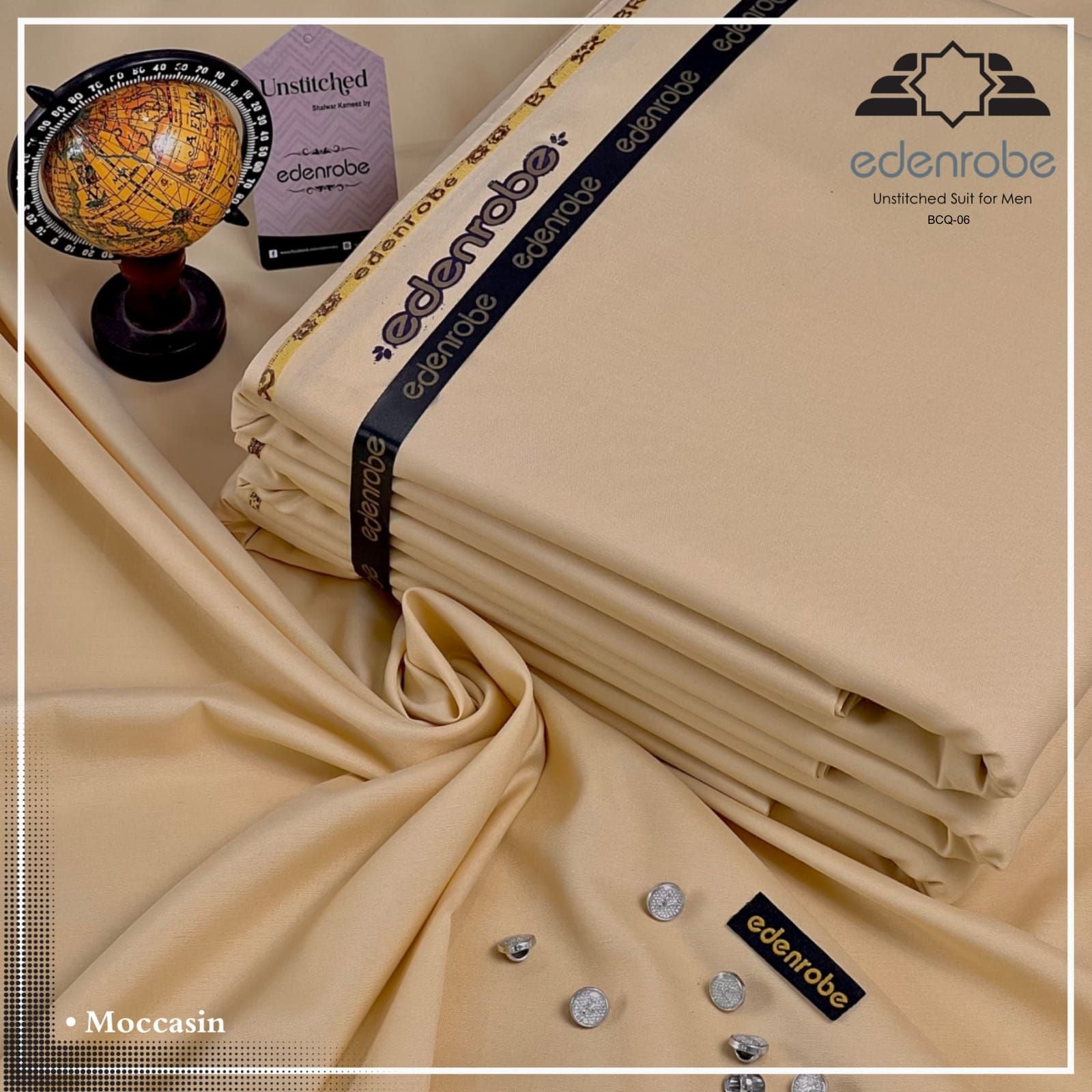 Edenrobes Prime Micro Fiber Boski Unstitched Suit for Men | Moccasin | BCQ-06