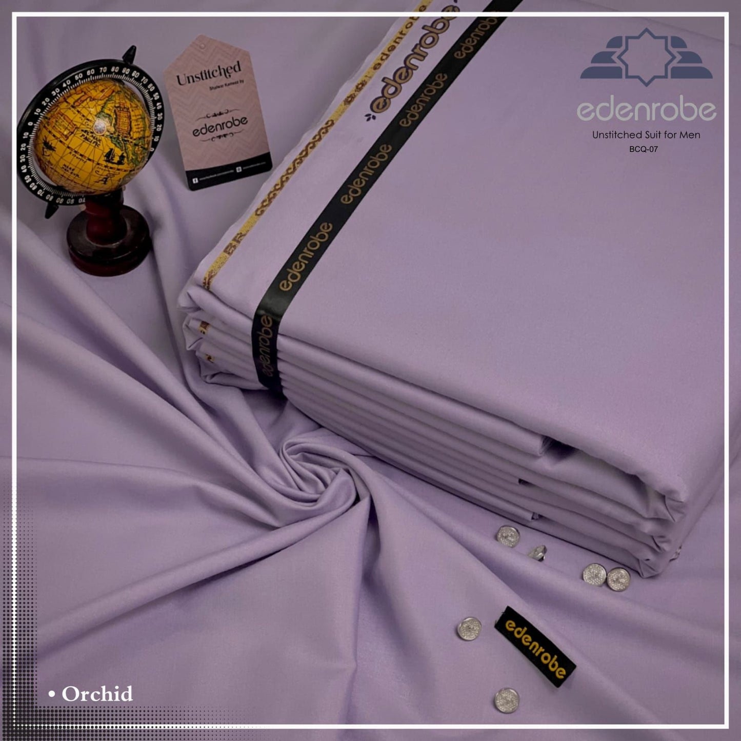 Edenrobes Prime Micro Fiber Boski Unstitched Suit for Men | Orchid | BCQ-07