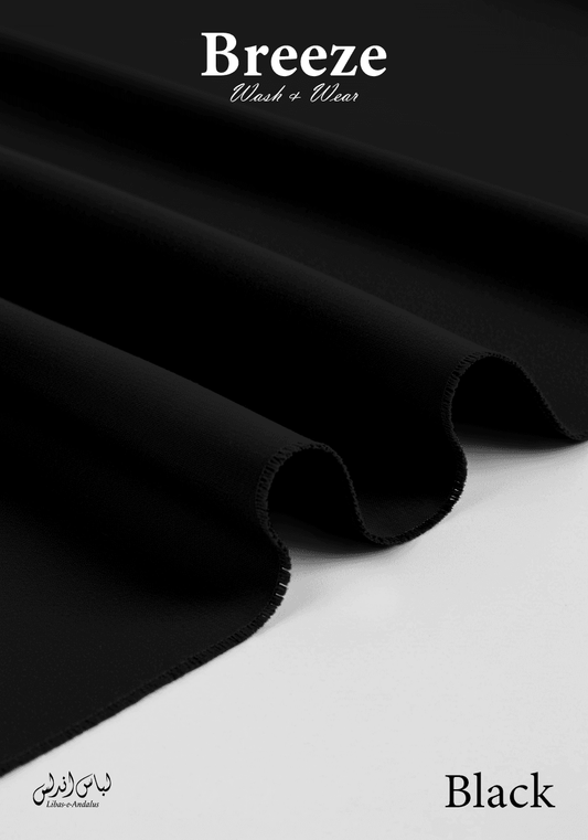 Breeze Premium Tropical Wash and Wear Unstitched Fabric for Men | Black