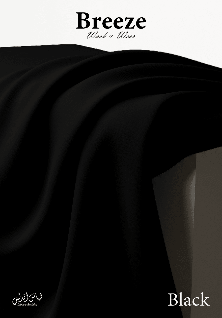 Breeze Premium Tropical Wash and Wear Unstitched Fabric for Men | Black