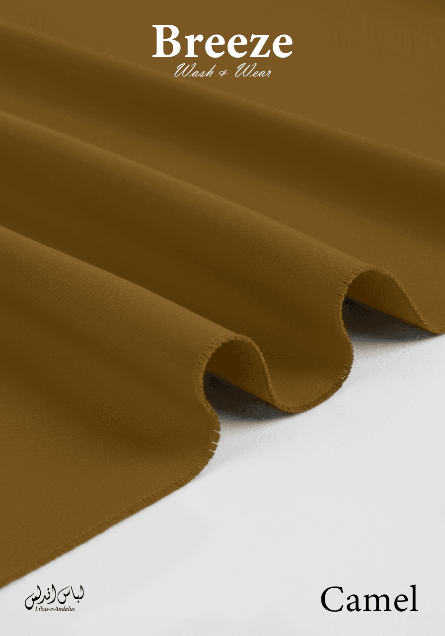 Breeze Premium Tropical Wash and Wear Unstitched Fabric for Men | Camel