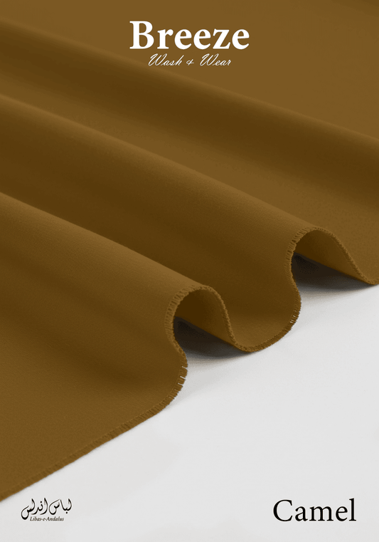 Breeze Premium Tropical Wash and Wear Unstitched Fabric for Men | Camel