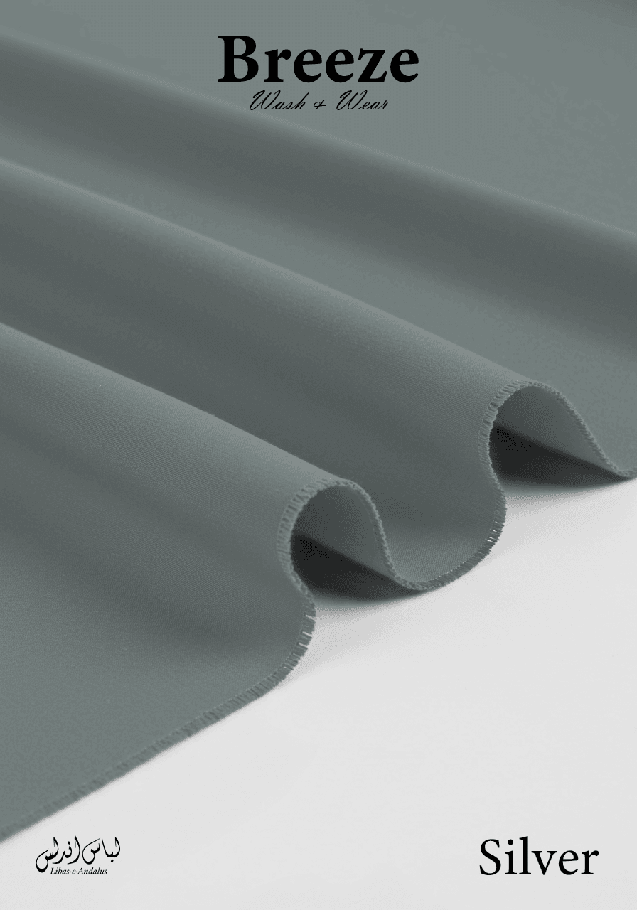 Breeze Premium Tropical Wash and Wear Unstitched Fabric for Men | Silver