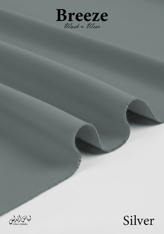 Breeze Premium Tropical Wash and Wear Unstitched Fabric for Men | Silver