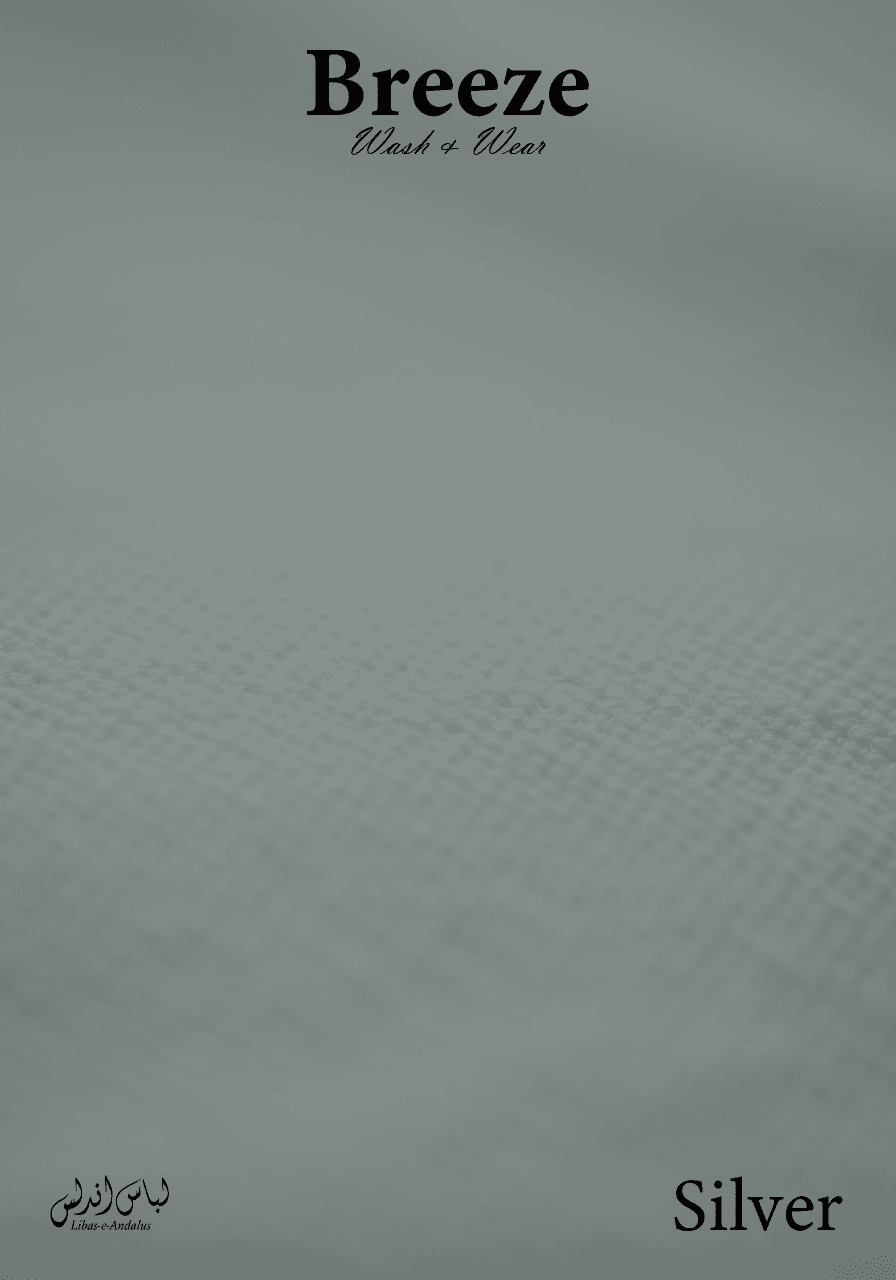 Breeze Premium Tropical Wash and Wear Unstitched Fabric for Men | Silver