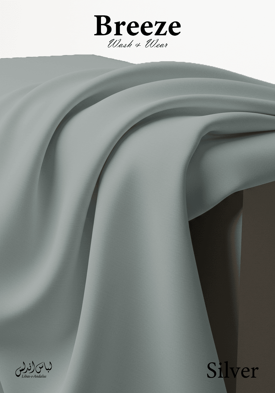 Breeze Premium Tropical Wash and Wear Unstitched Fabric for Men | Silver