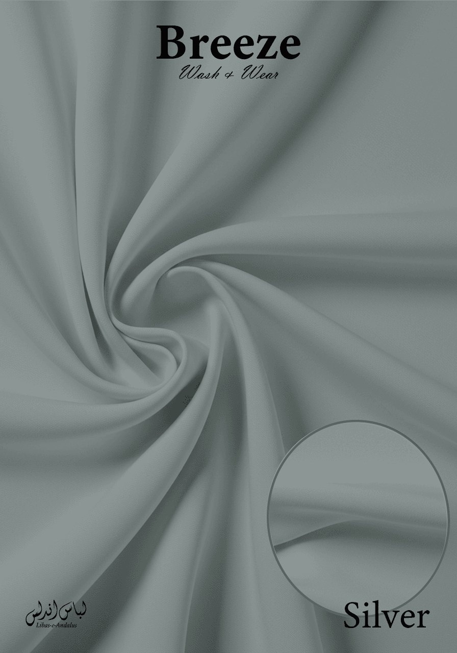 Breeze Premium Tropical Wash and Wear Unstitched Fabric for Men | Silver