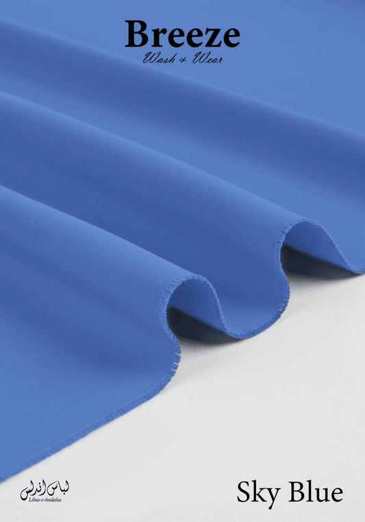 Breeze Premium Tropical Wash and Wear Unstitched Fabric for Men | Sky Blue