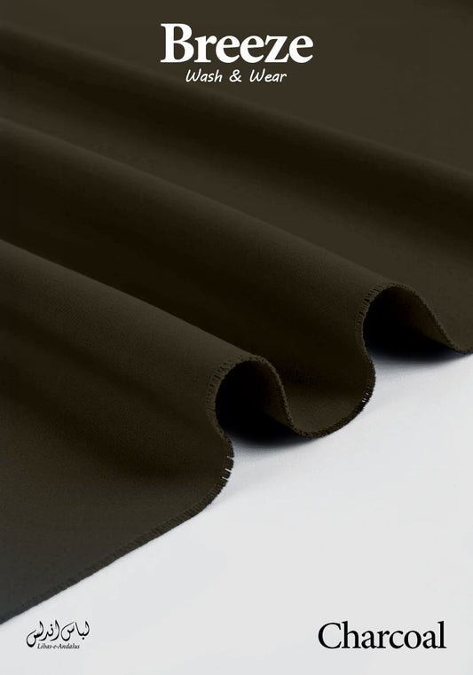 Breeze Premium Tropical Wash and Wear Unstitched Fabric for Men | Charcoal