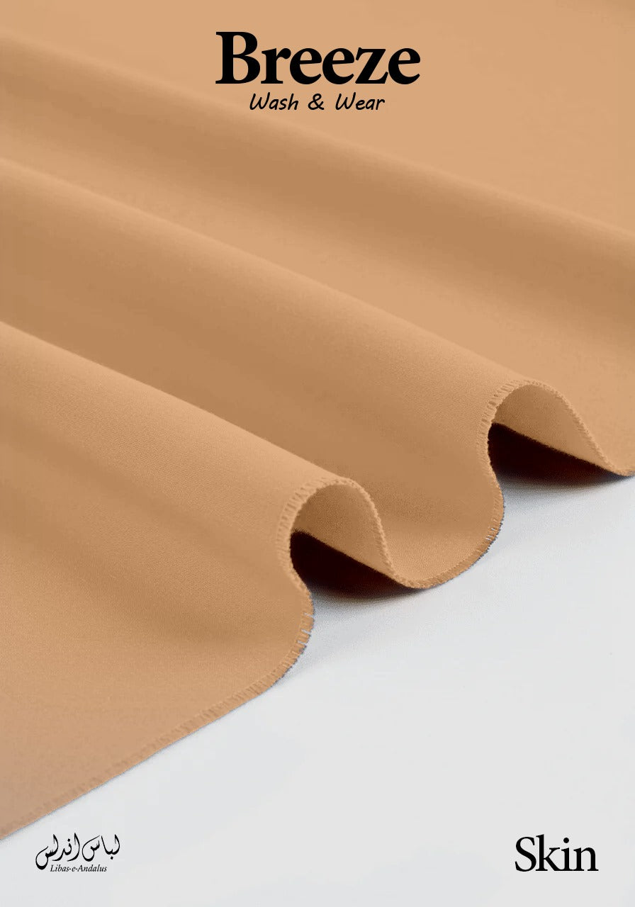 Skin fabric with 'Breeze Wash & Wear' and 'Skin' text on a white background
