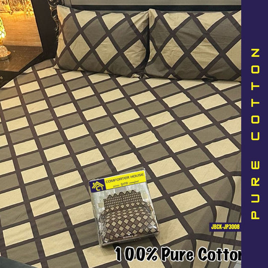 Pure Cotton Bed Sheet | Double Bed | King Size | Box Pack | JBCK-JP3008