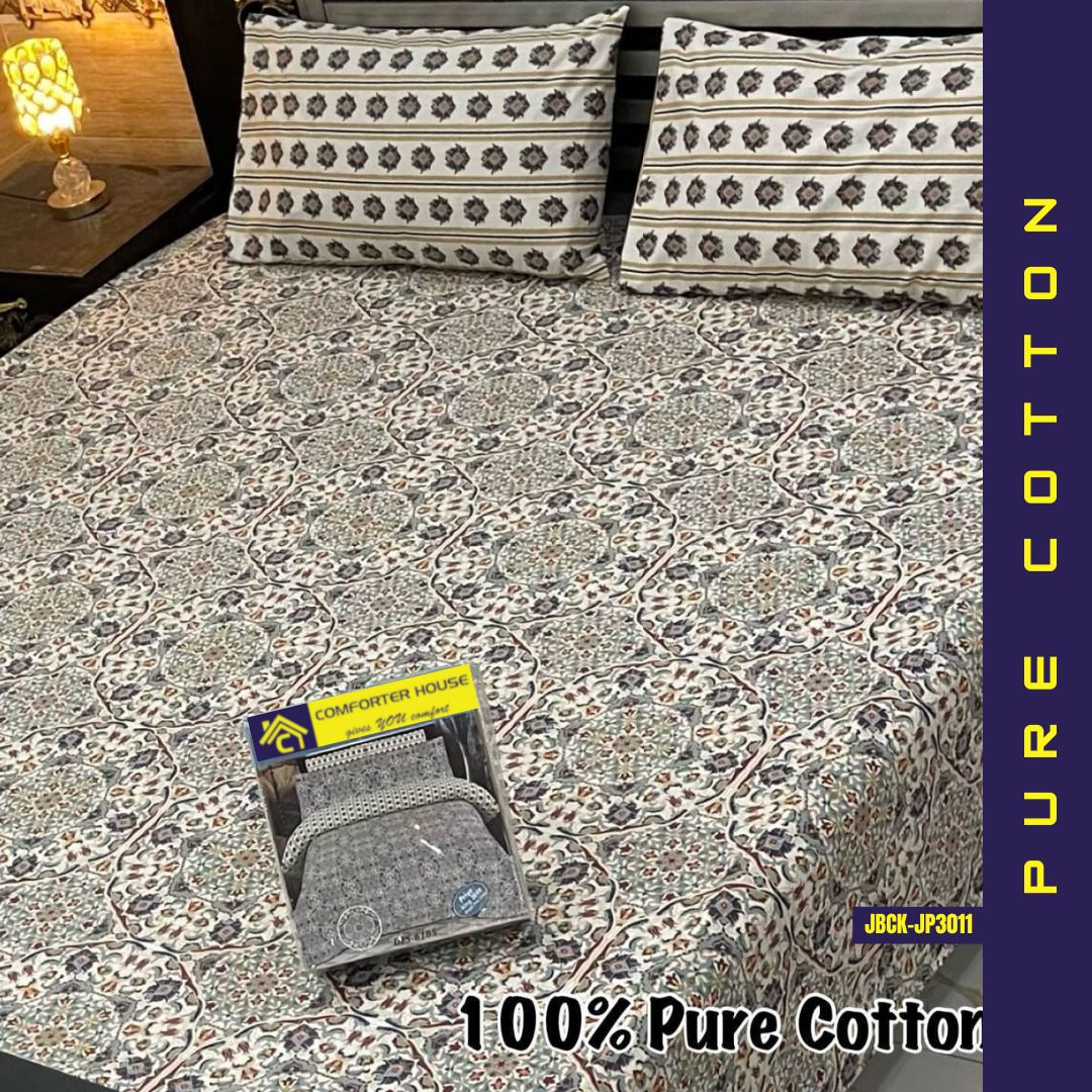 Pure Cotton Bed Sheet | Double Bed | King Size | Box Pack | JBCK-JP3011