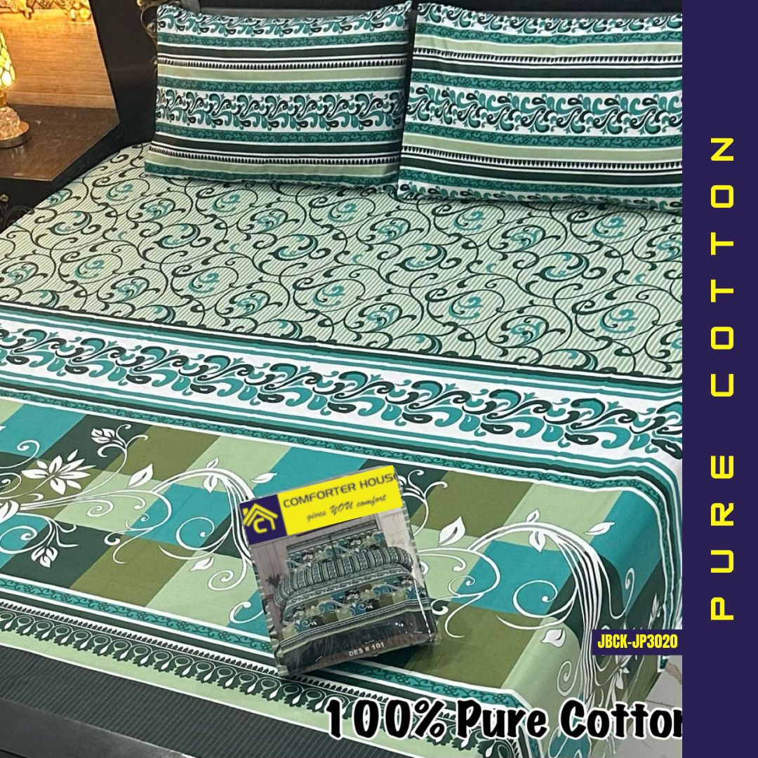 Pure Cotton Bed Sheet | Double Bed | King Size | Box Pack | JBCK-JP3020