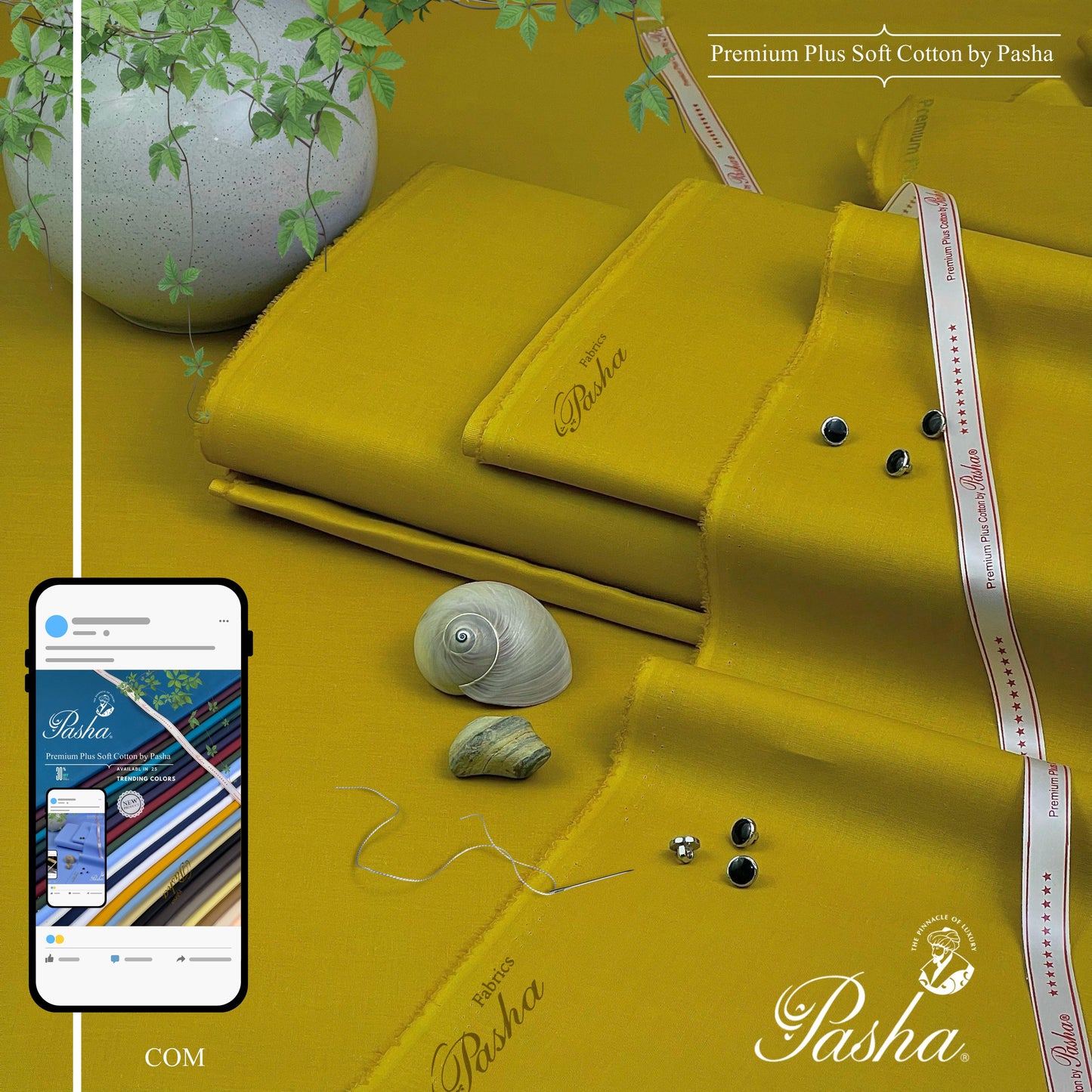 PASHA Premium Plus Cotton Unstitched Suit for Men | Com