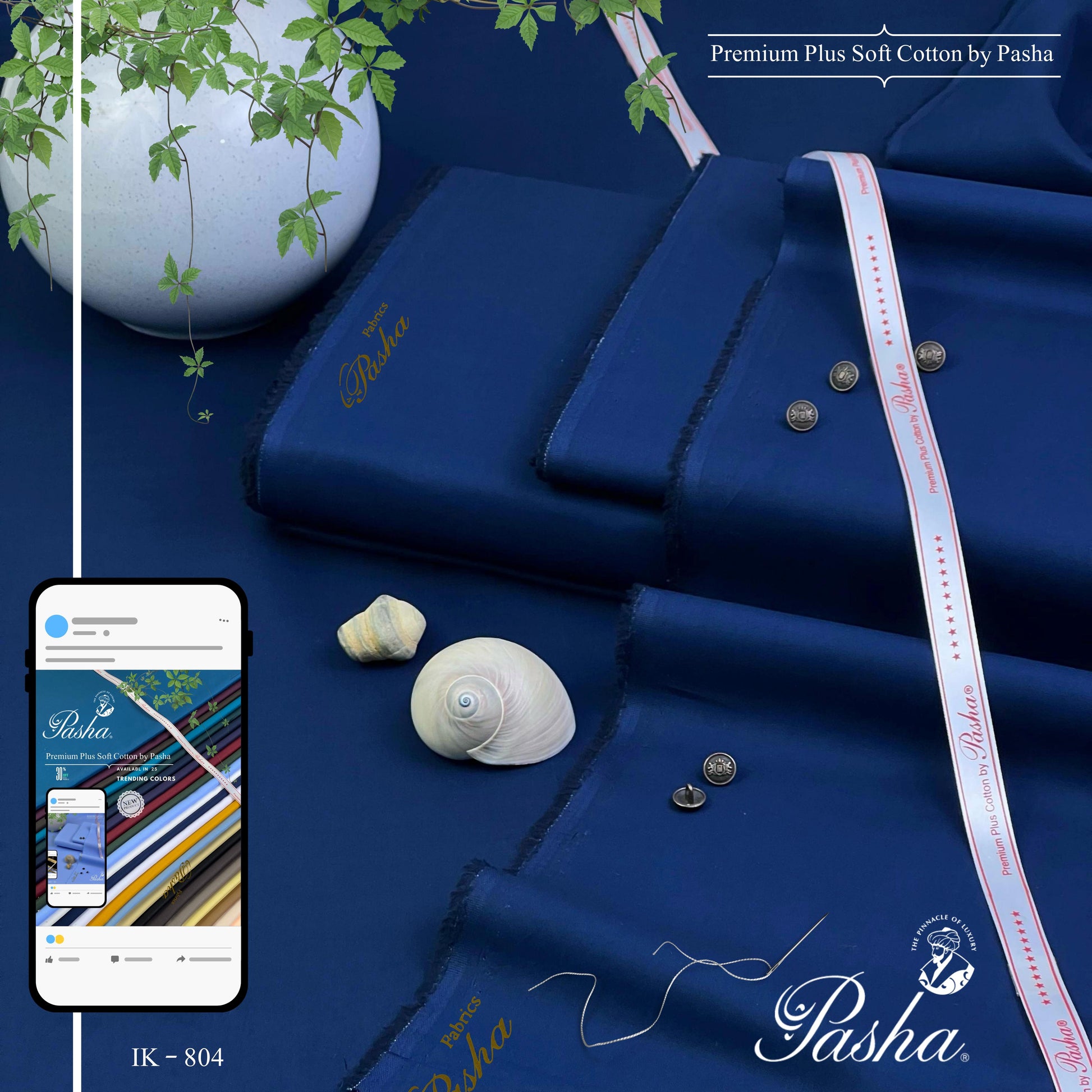 PASHA Premium Plus Cotton Unstitched Suit for Men | IK 804