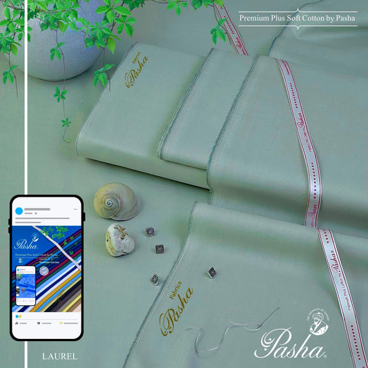 PASHA Premium Plus Cotton Unstitched Suit for Men | Laurel