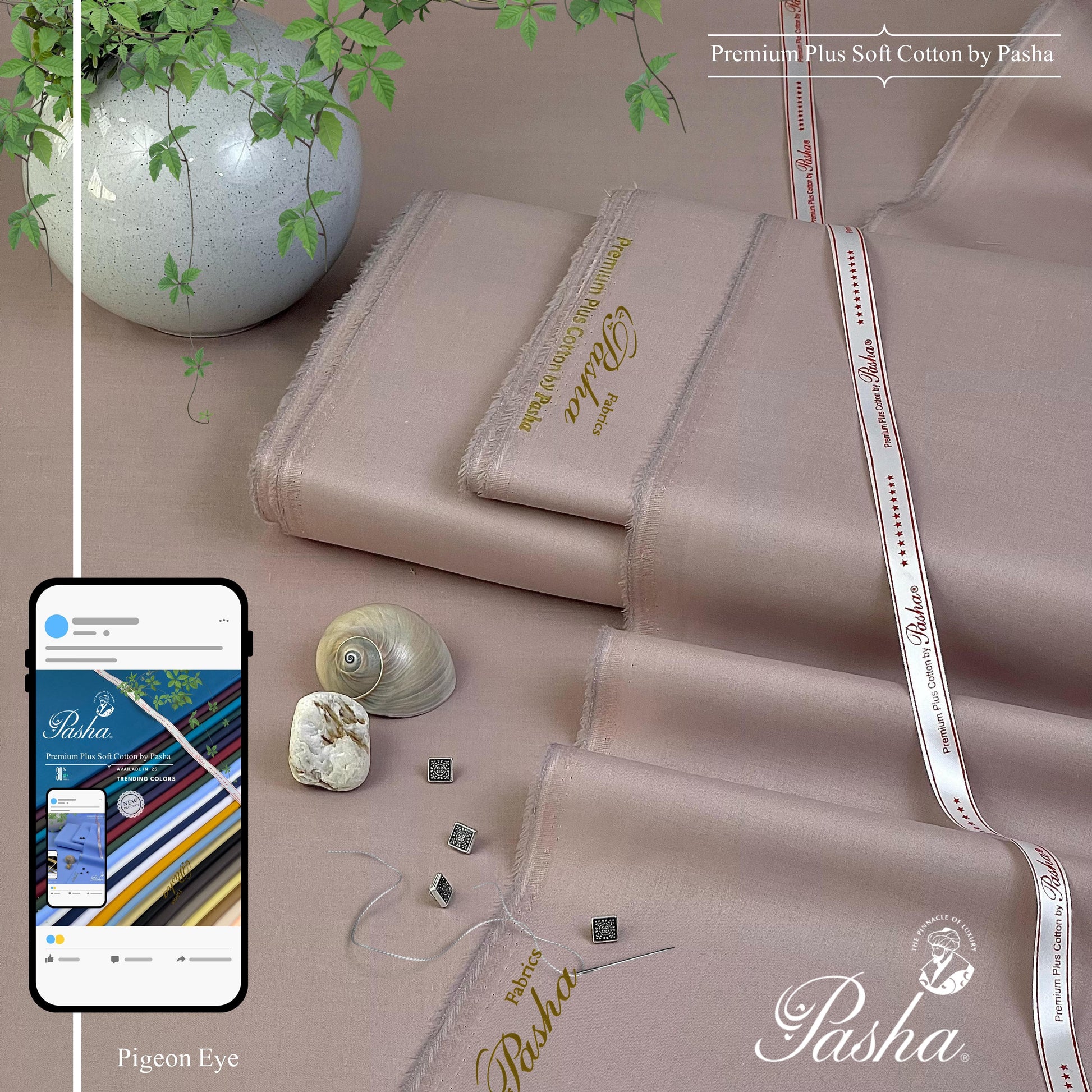 PASHA Premium Plus Cotton Unstitched Suit for Men | Pigeon Eye