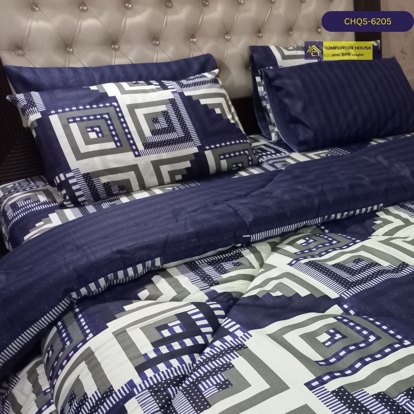 6 Pcs Vicky Razai Set | Mix Cotton | Double Bed | King Size | CHQS-6205 | Comforter House