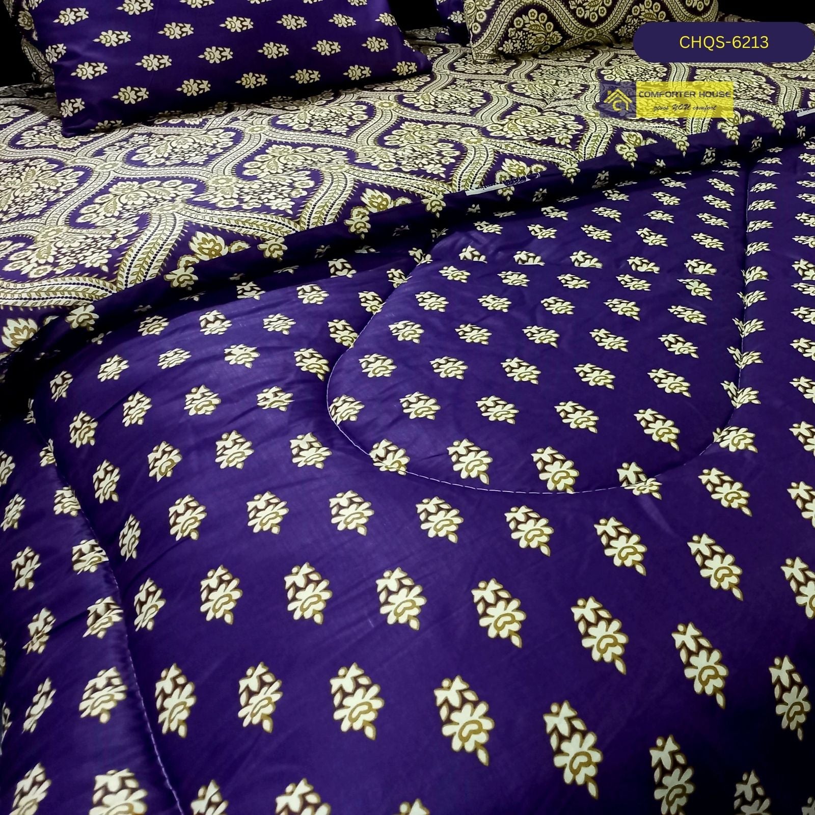 6 Pcs Vicky Razai Set | Mix Cotton | Double Bed | King Size | CHQS-6213