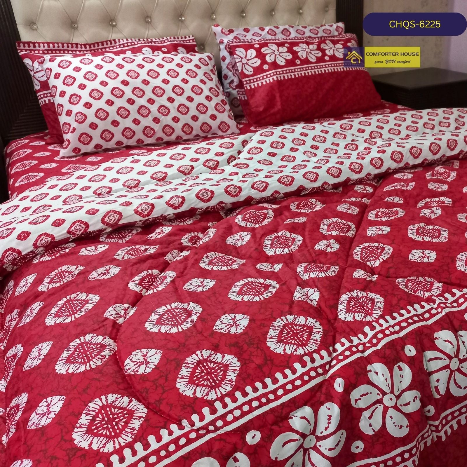6 Pcs Vicky Razai Set | Mix Cotton | Double Bed | King Size | CHQS-6225