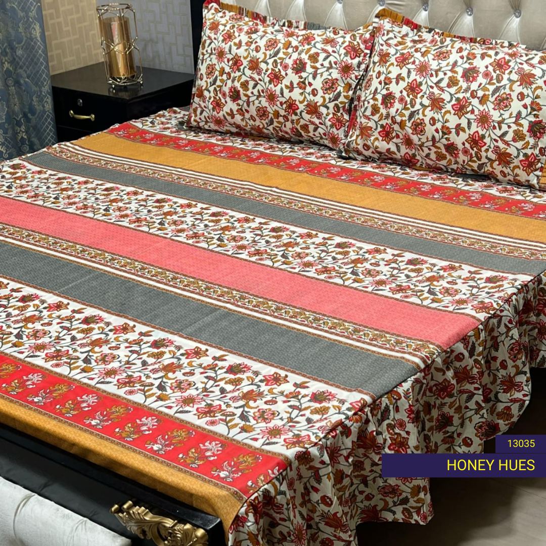 Honey Hues - Frilled Bed Sheet