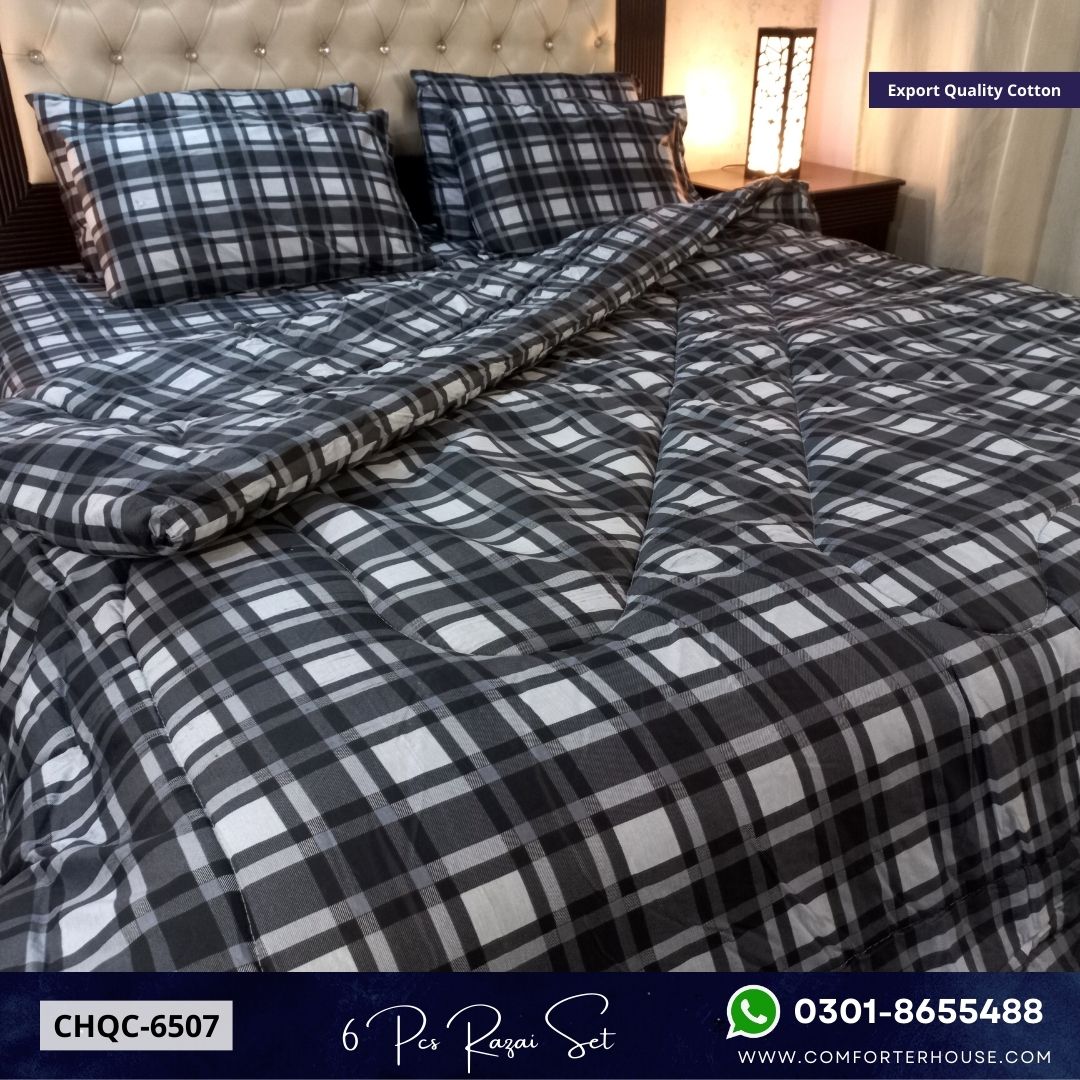 Comforter House | Pure Cotton Vicky Razai Set | Double Bed | King Size | CHQC-6507
