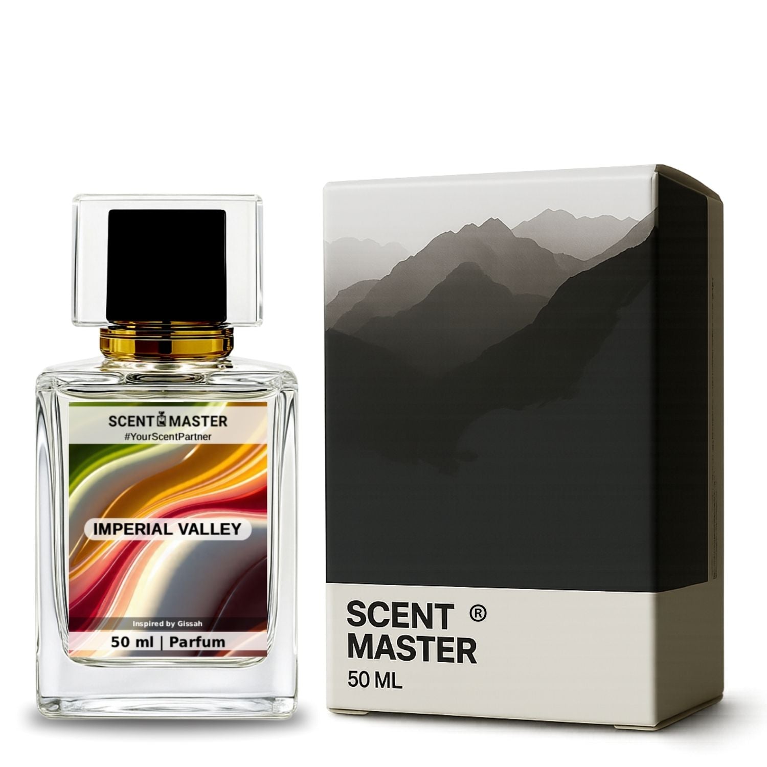 Scent Master Imperial Valley perfume bottle and packaging on a white background