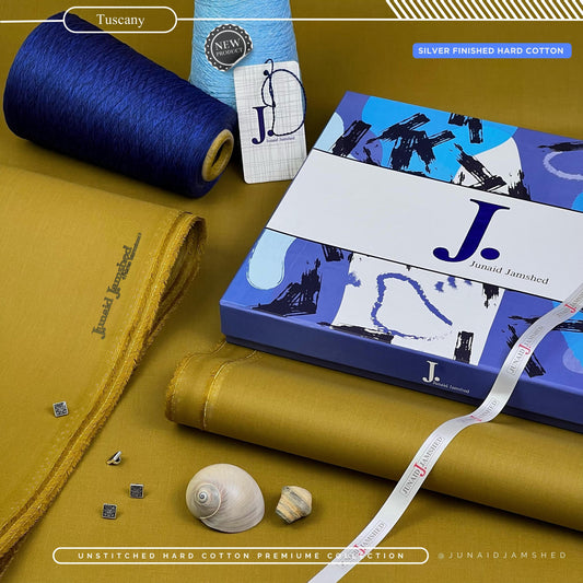 Silver Finish Paper Cotton Box Pack Unstitched Suit for Men - Tuscany - BRJP-21