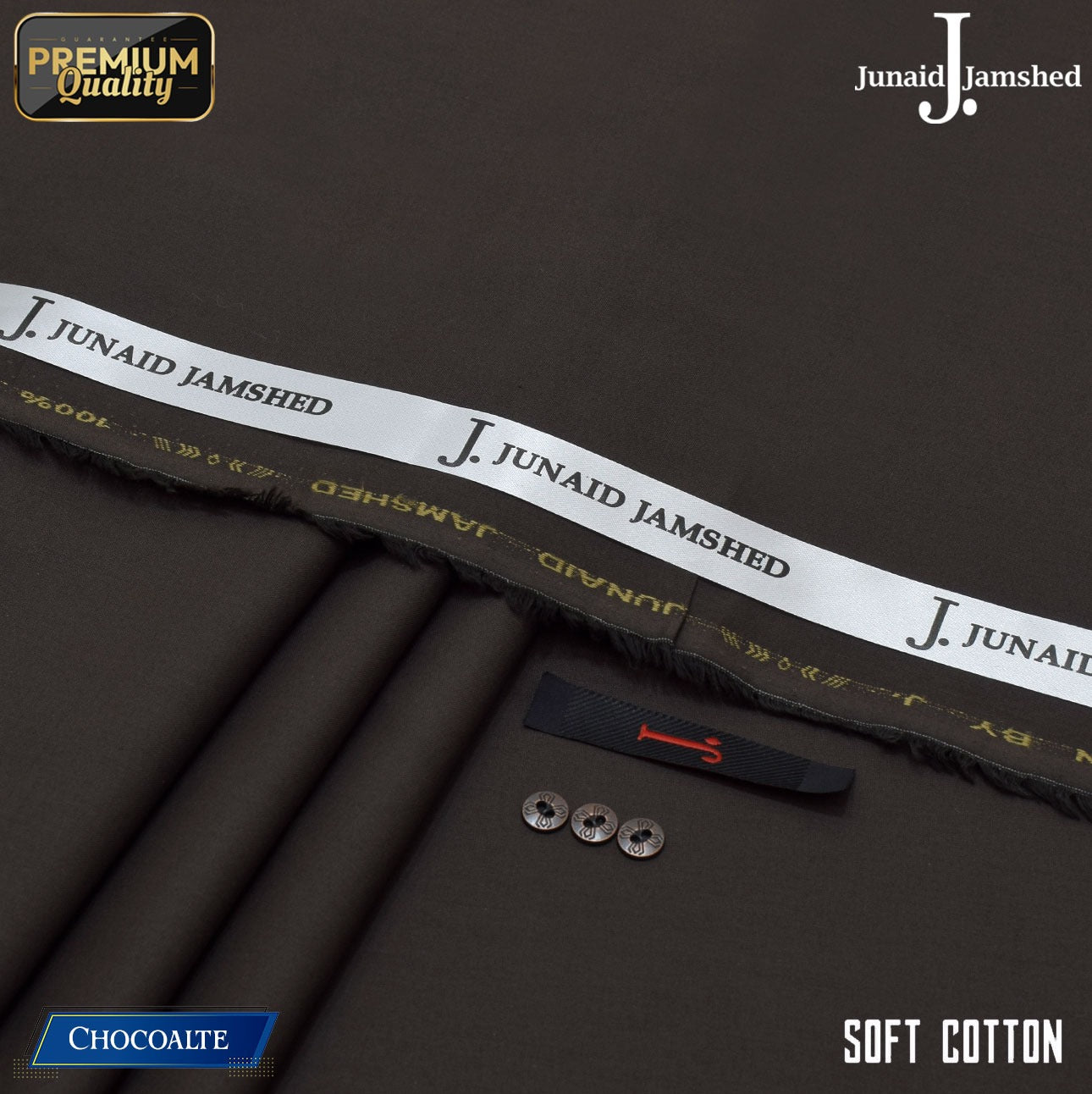 Premium Quality Summer Cotton Unstitched Suit for Men - Chocolate - JJCT-18