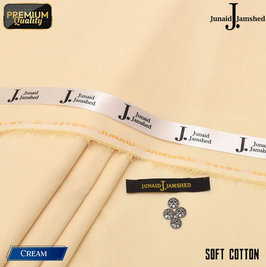 Premium Quality Summer Cotton Unstitched Suit for Men - Cream - JJCT-23