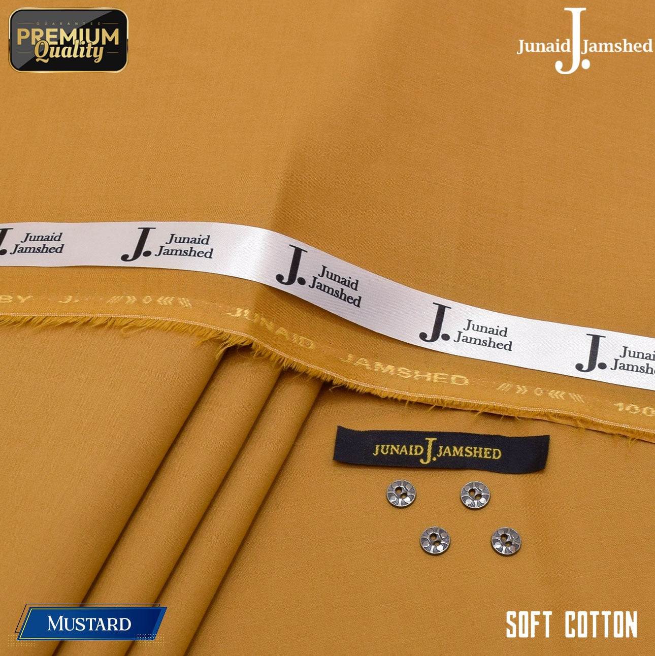 Premium Quality Summer Cotton Unstitched Suit for Men - Mustard - JJCT-26