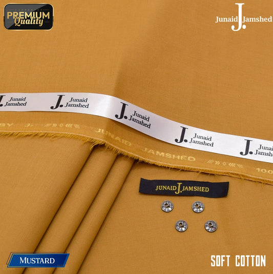 Premium Quality Summer Cotton Unstitched Suit for Men - Mustard - JJCT-26