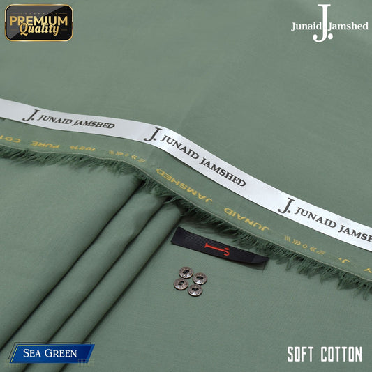 Premium Quality Summer Cotton Unstitched Suit for Men - Sea Green - JJCT-13