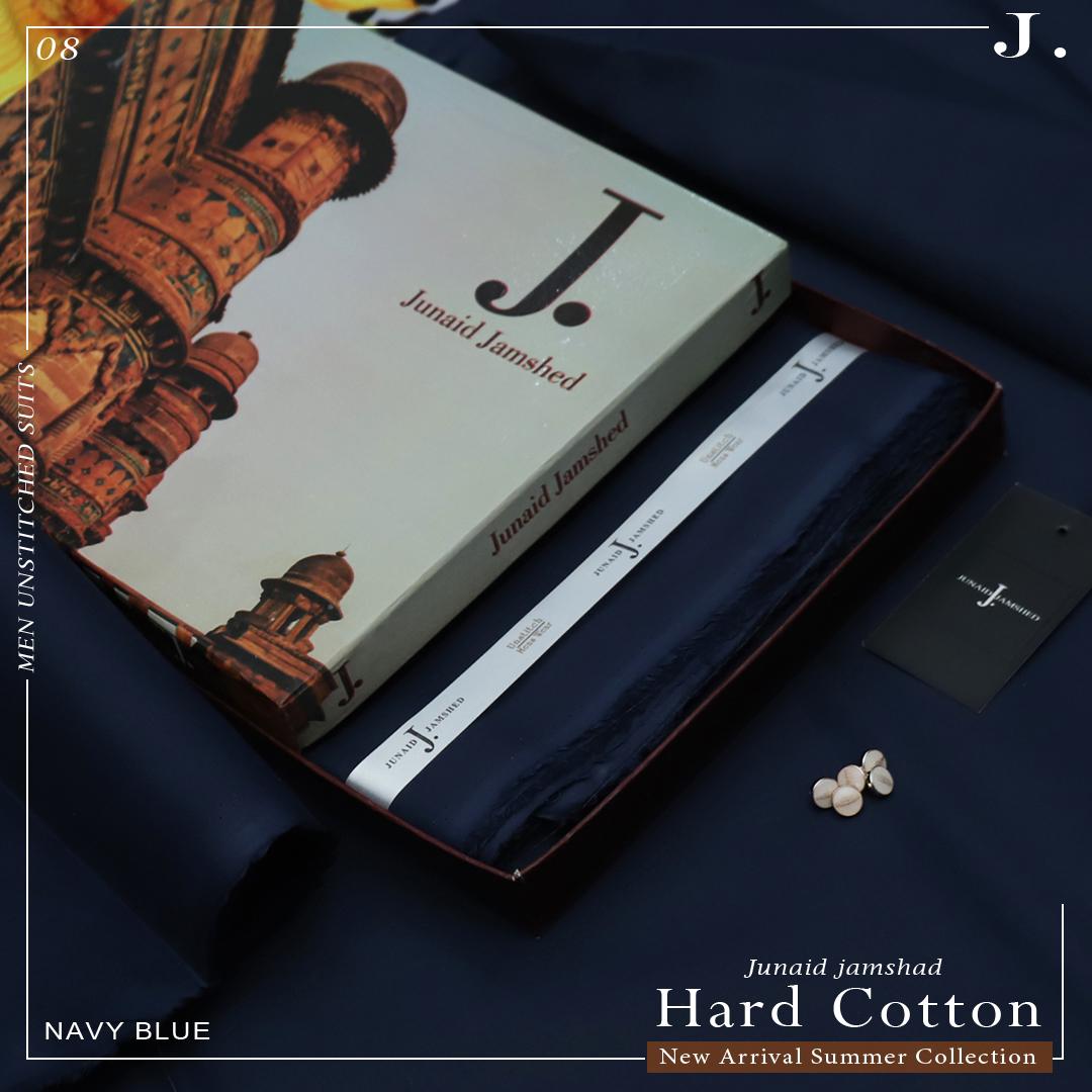 Royal Egyptian Cotton Unstitched Suit Fabric - Premium Boxed Collection for Men - Navy Blue - JJHCB-04