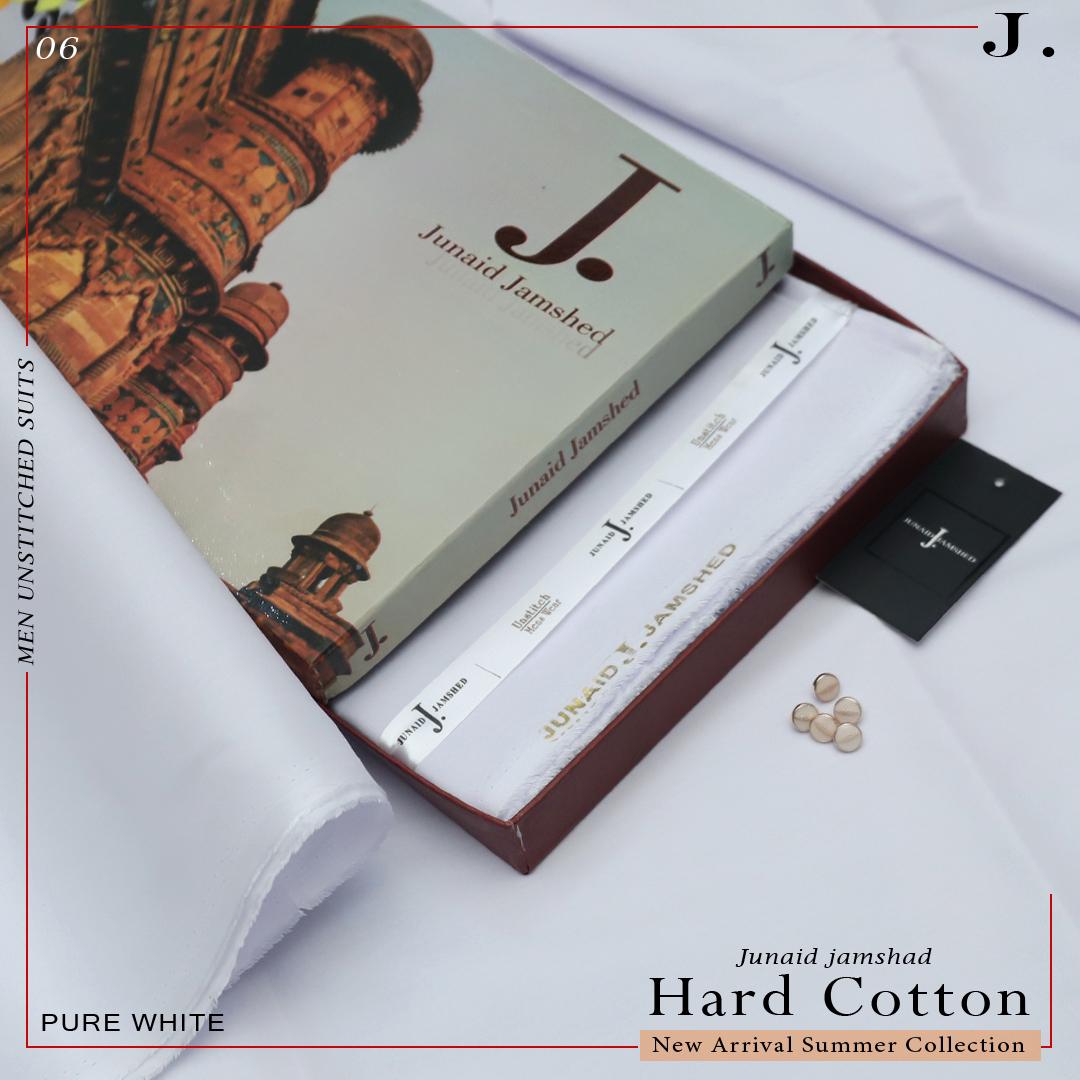 Royal Egyptian Cotton Unstitched Suit Fabric - Premium Boxed Collection for Men - White - JJHCB-07
