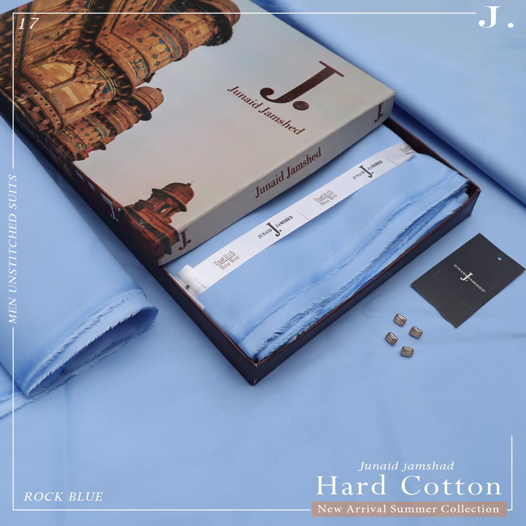 Royal Egyptian Cotton Unstitched Suit Fabric - Premium Boxed Collection for Men - Rock Blue - JJHCB-09