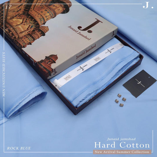 Royal Egyptian Cotton Unstitched Suit Fabric - Premium Boxed Collection for Men - Rock Blue - JJHCB-09