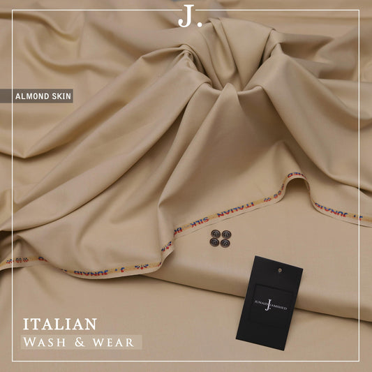 j dot Italian Silk Boski Wash n Wear Unstitched Suit for Men | Almond Skin