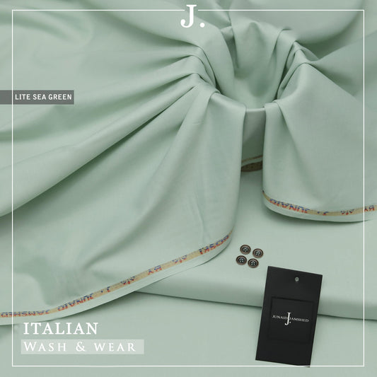 j dot Italian Silk Boski Wash n Wear Unstitched Suit for Men | Lite Sea Green