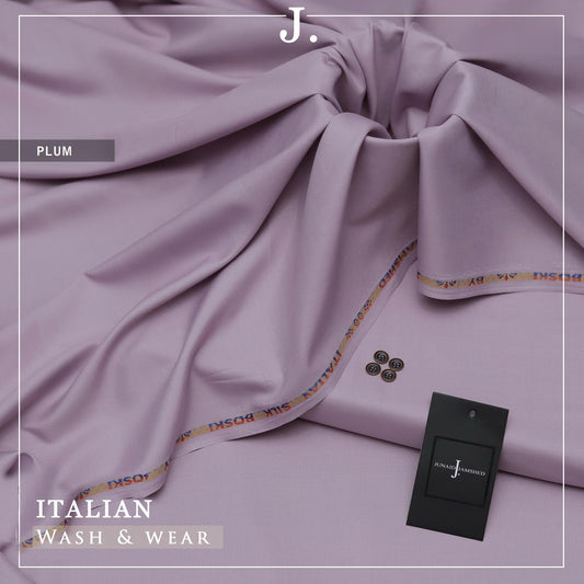 j dot Italian Silk Boski Wash n Wear Unstitched Suit for Men | Plum