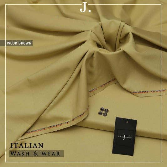 j dot Italian Silk Boski Wash n Wear Unstitched Suit for Men | Wood Brown