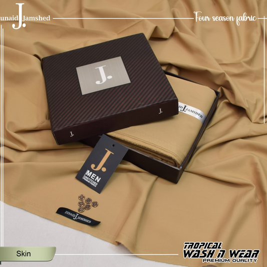 Premium Quality Tropical Wash n Wear Unstitched Suit for Men - Skin - JJTB-18