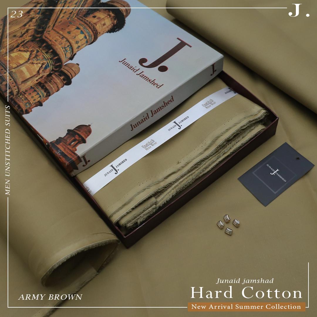 Royal Egyptian Cotton Unstitched Suit Fabric - Premium Boxed Collection for Men - Army Brown - JJHCB-14