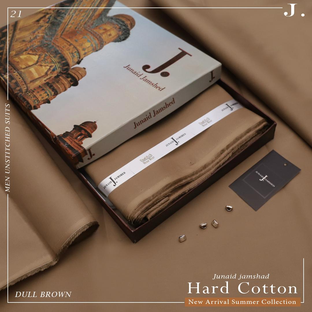 Royal Egyptian Cotton Unstitched Suit Fabric - Premium Boxed Collection for Men - Dull Brown - JJHCB-16
