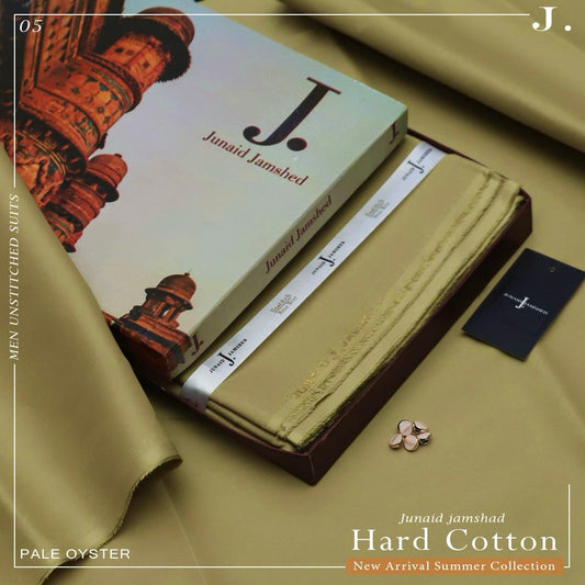 Royal Egyptian Cotton Unstitched Suit Fabric - Premium Boxed Collection for Men - Pale Oyster - JJHCB-12
