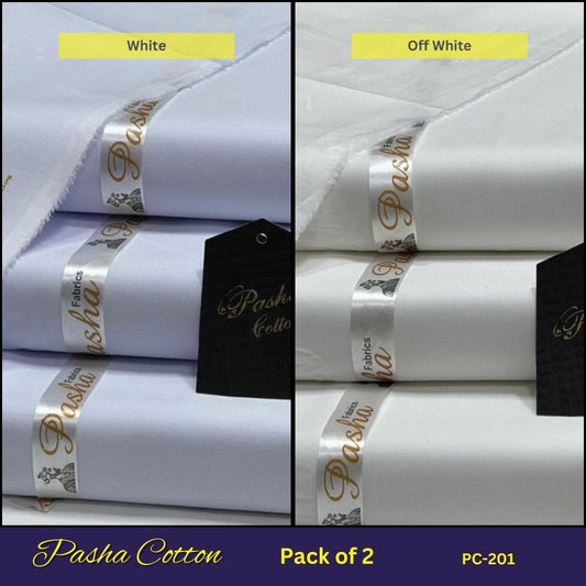 Deal of 2 PASHA Premium Quality Soft Cotton Unstitched Suit for Men | PC-201