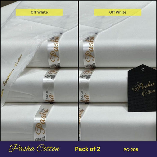 Deal of 2 PASHA Premium Quality Soft Cotton Unstitched Suit for Men | PC-208
