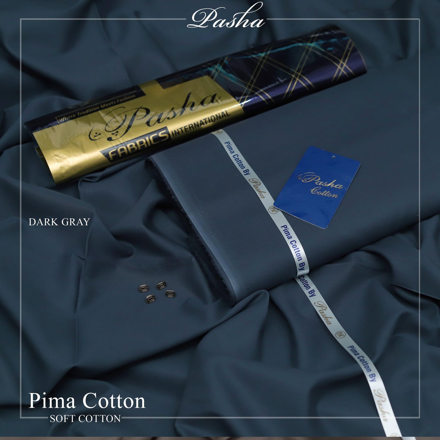 PASHA Premium Pima Soft Cotton Unstitched Suit for Men | Dark Gray