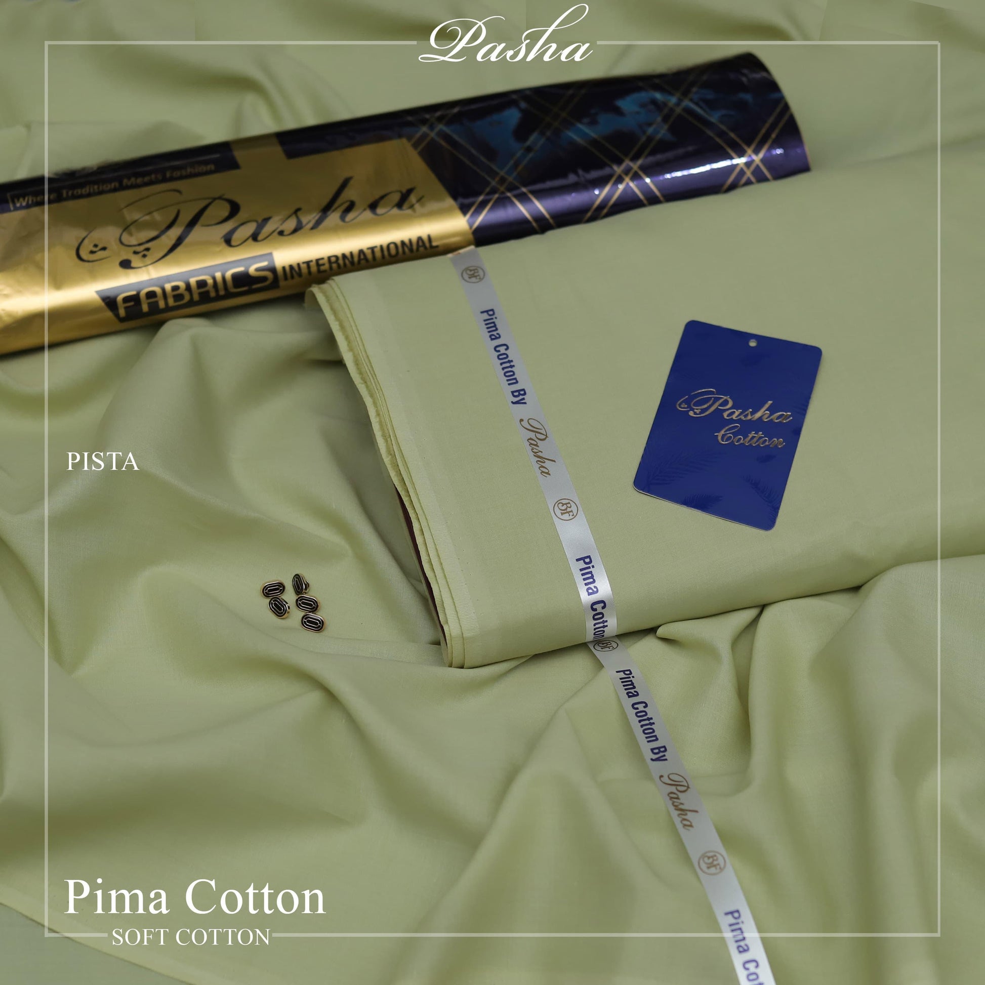 PASHA Premium Pima Soft Cotton Unstitched Suit for Men | Pista