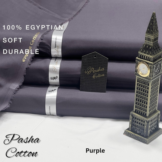 PASHA Premium Quality Soft Cotton Unstitched Suit for Men | Purple